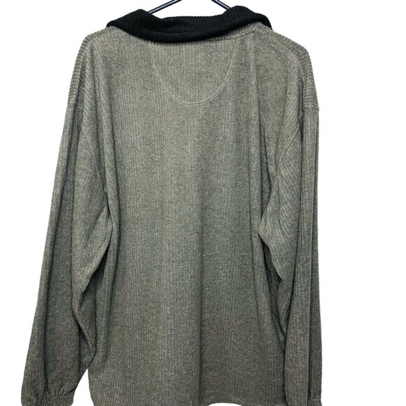 Mens Pullover Fleece Top Gray Sweatshirt Size Large Drawstring Hem u - Picture 5 of 6